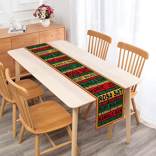 Miniatura 2 de Vohado Camino de mesa del mes de la historia negra, decoración del orgullo negro afroamericano y febrero, suministros de patrimonio de febrería,