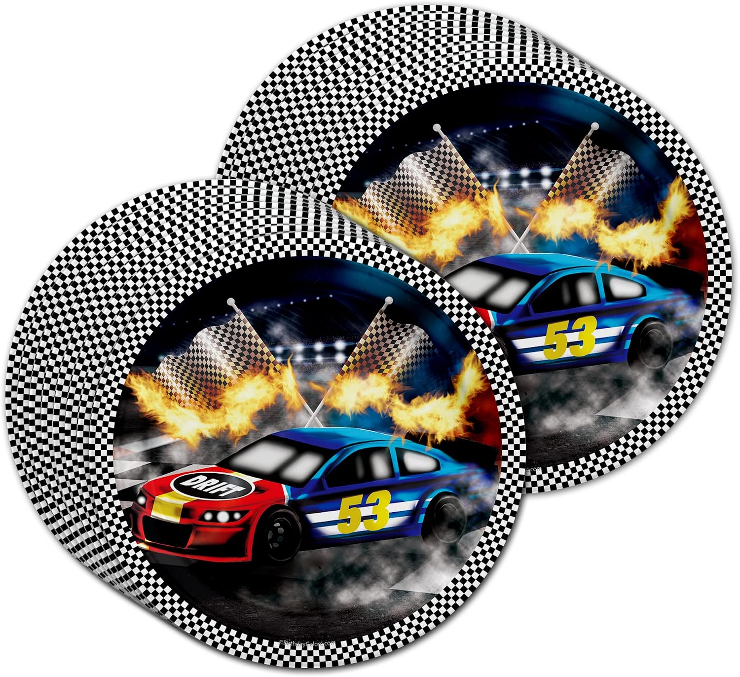 Race Car Party Supplies - Racing Birthday Party Supplies - Car Racing Party Supplies - Race Car Birthday - Birthday for Boys | Tableware Set Includes Plates, Napkins and Cups | Kit for 16 image 2