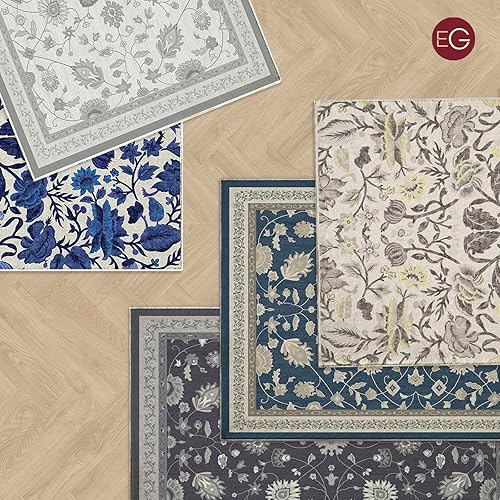 Miniatura 7 de EVERGRACE Alfombras de área para sala de estar, 6 x 9 pies, de lana sintética, estilo bohemio, floral, para interiores y exteriores, alfombras