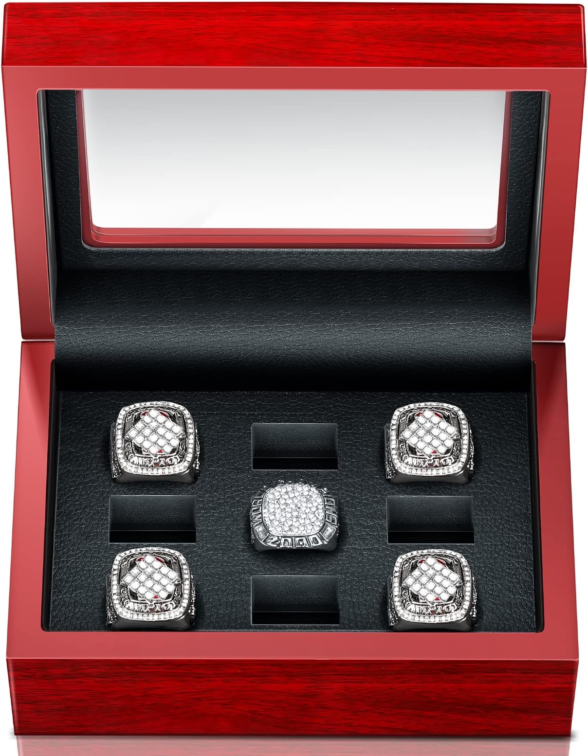 Amazon.com: joyibay Championship Ring Wooden Display Case, 12-Slot ...