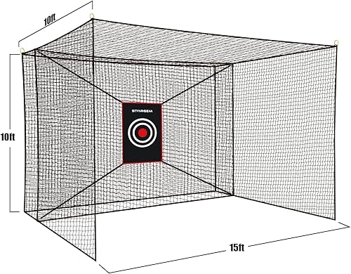 Miniatura 7 de Storgem Red de Bateo de Golf con Red de Golpeo Extra, Marco NO Incluido, Red de Práctica de Golpeo de Golf Resistente, Jaula de Bateo en el Patio