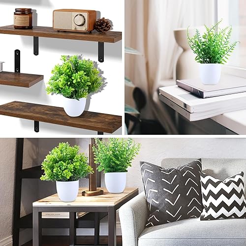 Miniatura 63 de GREENTIME 4 plantas falsas en maceta, pequeñas plantas artificiales de interior en maceta blanca para el hogar, oficina, dormitorio, escritorio