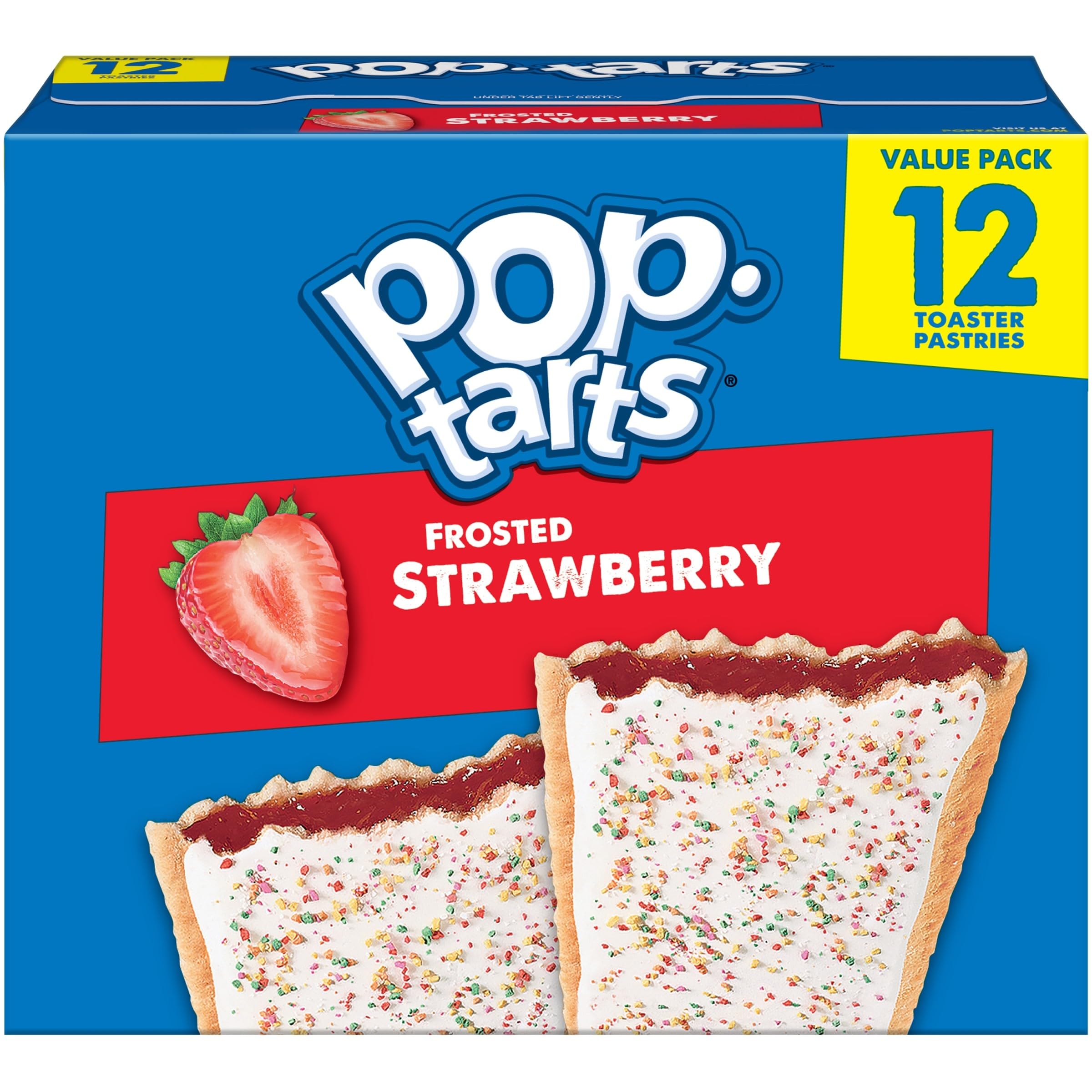 Pop-Tarts Toaster Pastries, Breakfast Foods, Kids Snacks, Frosted Strawberry (12 Pop-Tarts)