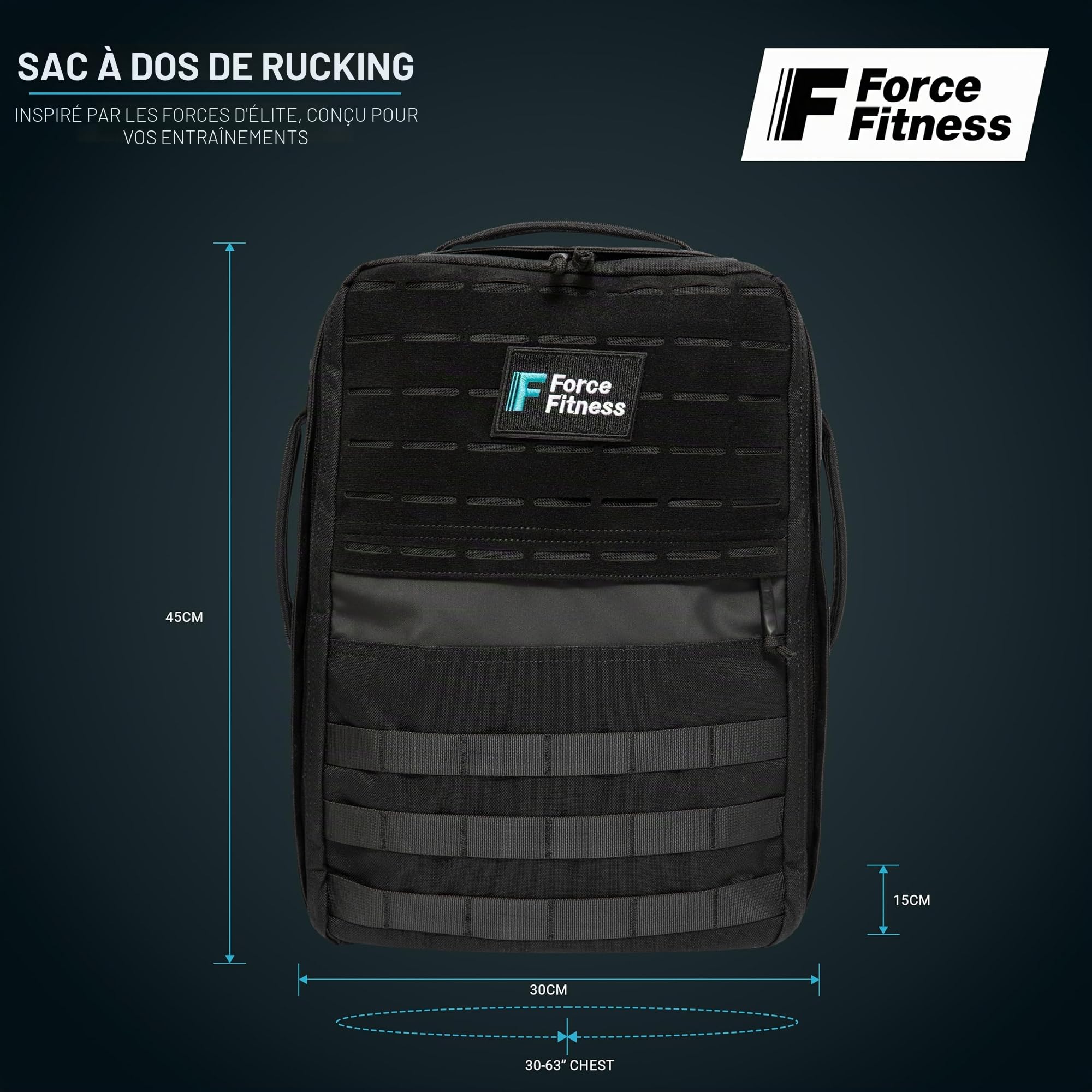 Force Fitness Sac à dos Rucking + poids
