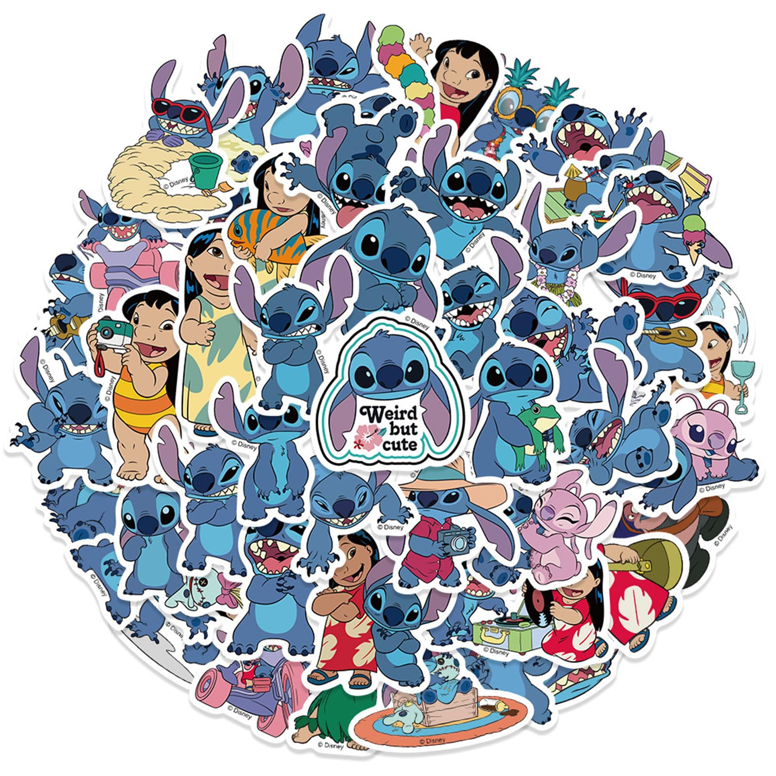 Amazon.com: 50pcs Stitch Stickers for Kids, Cute Cartoon Vinyl