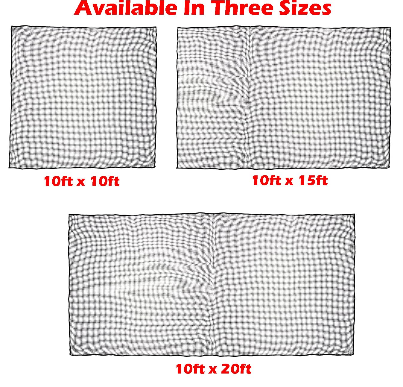 10ft x 20ft Sports Netting in/Outdoor Frequent Use Durable Heavy Duty Golf Hitting Practice Net Strong 150 LB Tested Impact Hit Nylon Mesh Net 1-Inch Mesh Holes for Golf Baseball Hockey Lacrosse