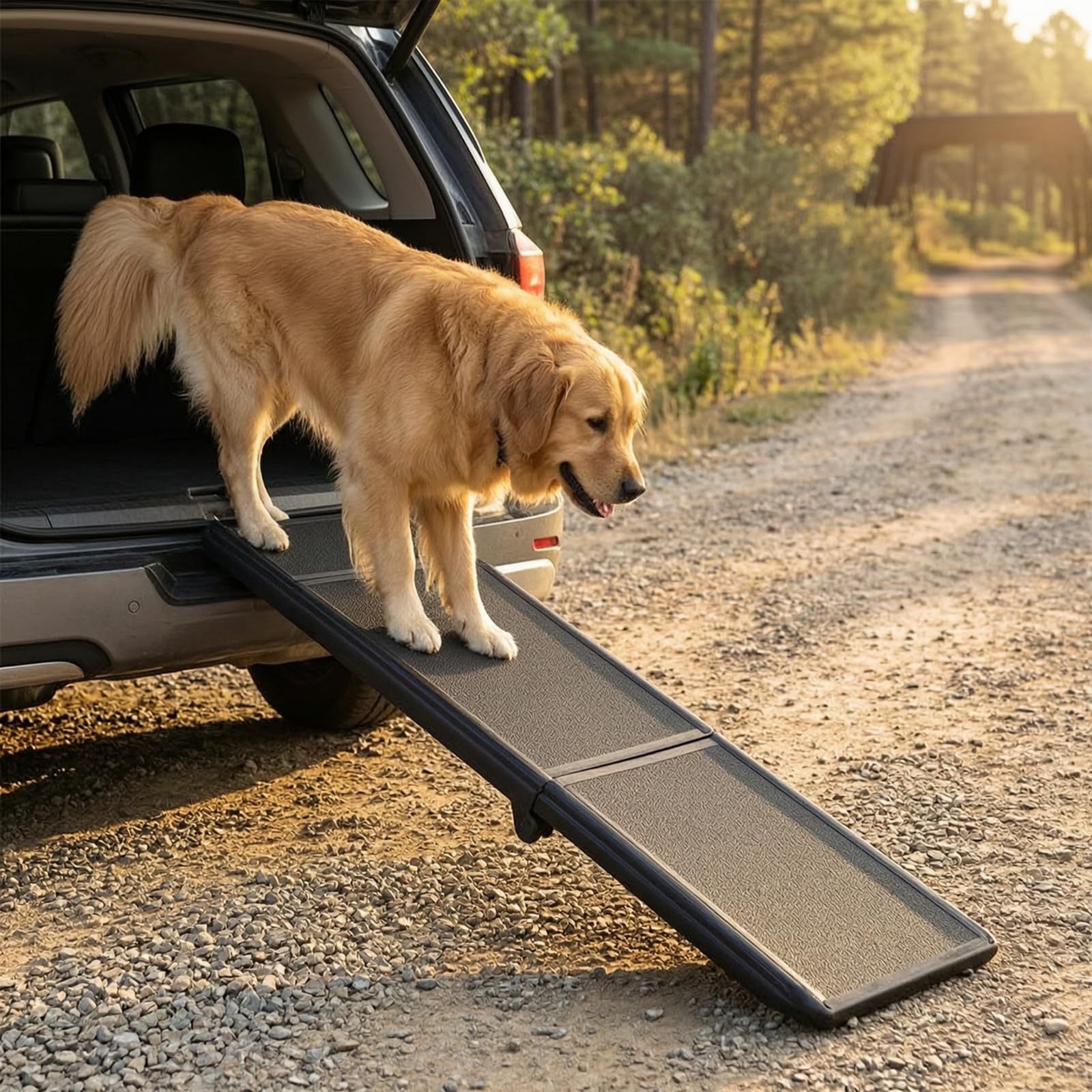 Rampa per Cani Auto Pieghevole Antiscivolo Lavabile in PP per Animali di Diverse Taglie con, 180 Cm, Modello A Tre Pieghe Con Superficie Smerigliata