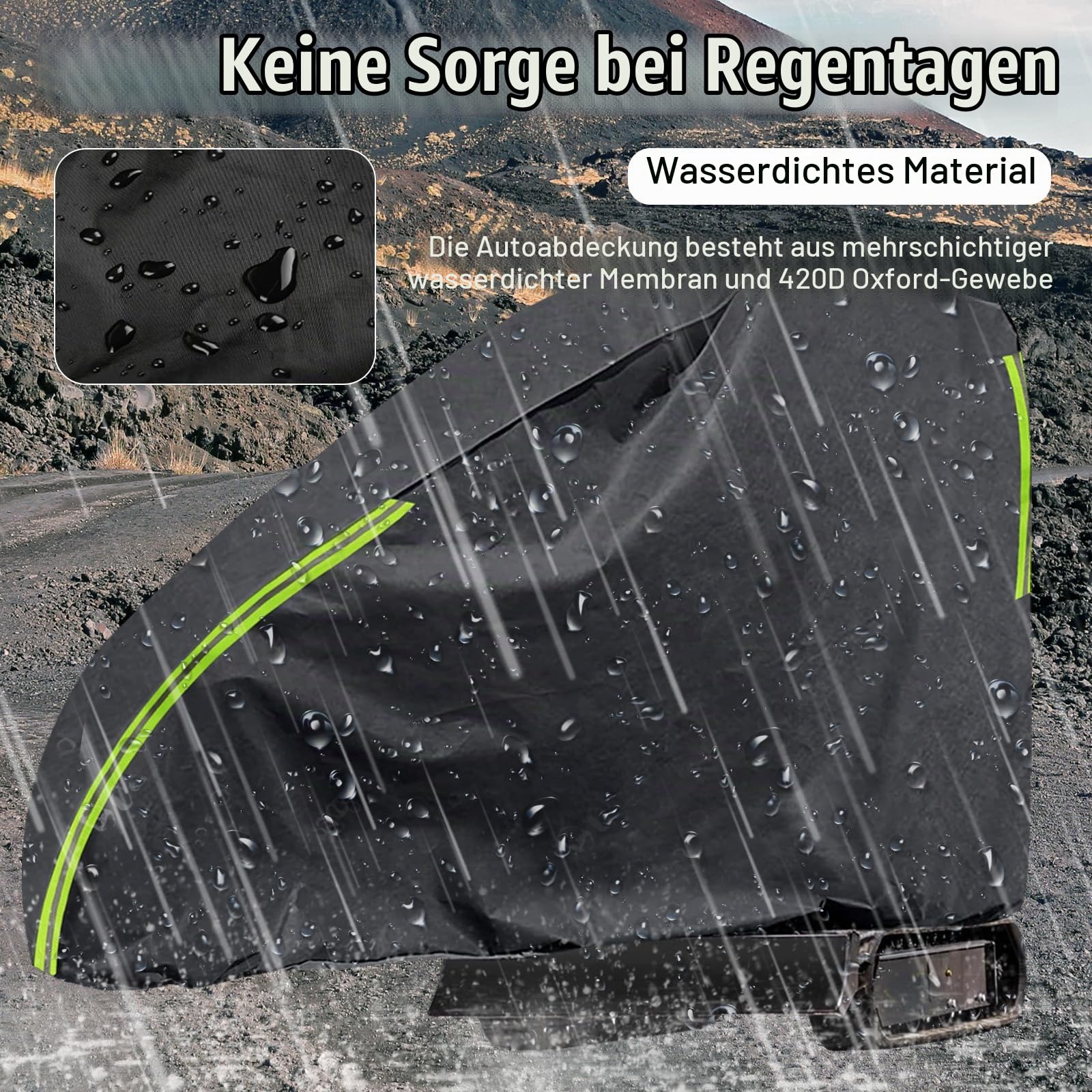 Baggerabdeckung, 420D Abdeckung für Minibagger 800-1600kg, Wasserdicht Atmungsaktive Baggerplane, Minibagger Abdeckplane Gegen Regen, Schnee, Wind, UV-Strahlung und Laub
