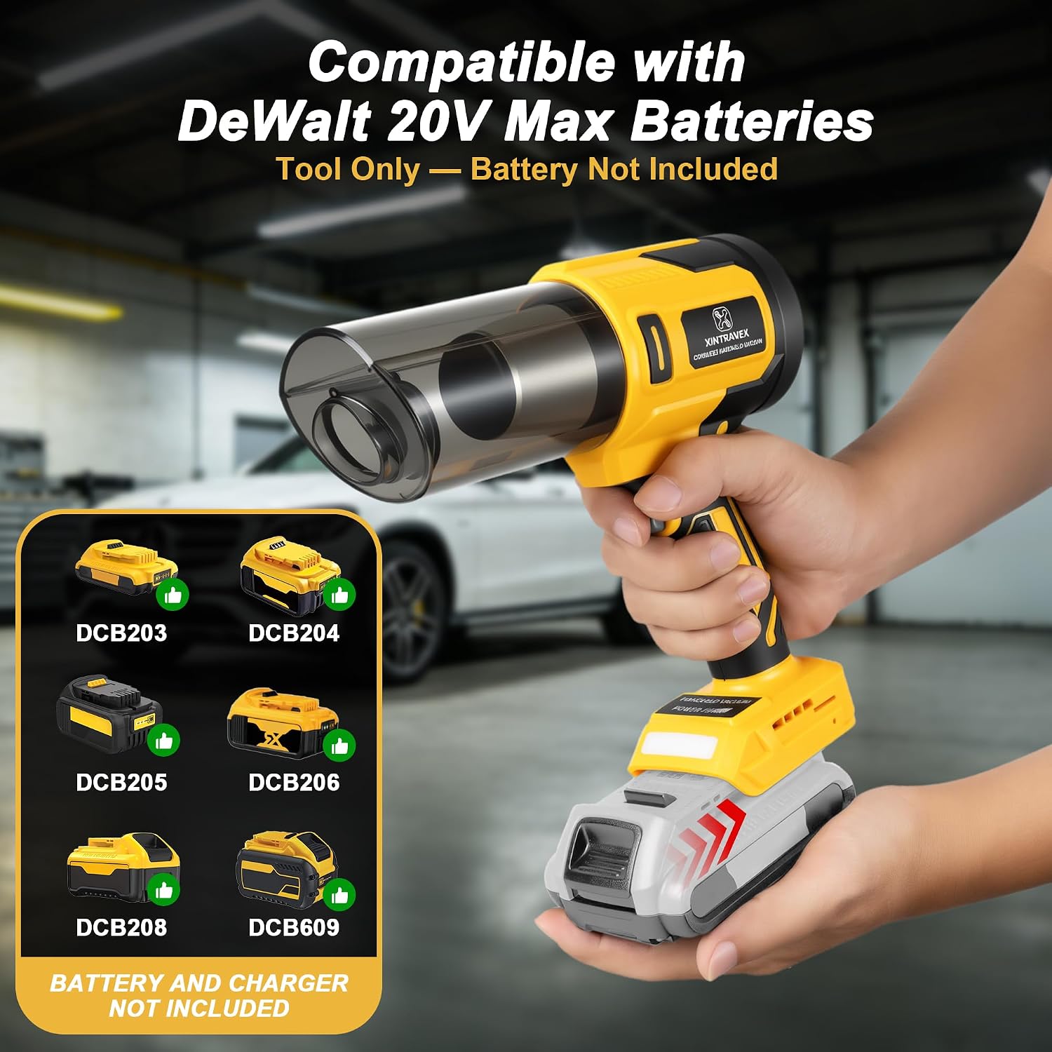 Cordless Brushless Handheld Vacuum Cleaner, 20KPA, for DeWalt 20V Battery