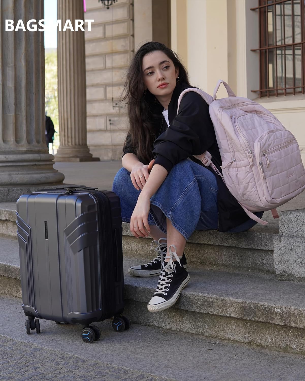 BAGSMART Expandable Carry On Luggage 22x14x9 Airline Approved, 1OO% PC Lightweight Hard Shell Suitcase, 20 Inch Travel Luggage with Spinner Wheels, Waterproof Rolling Suitcase, Gray… - Image 9