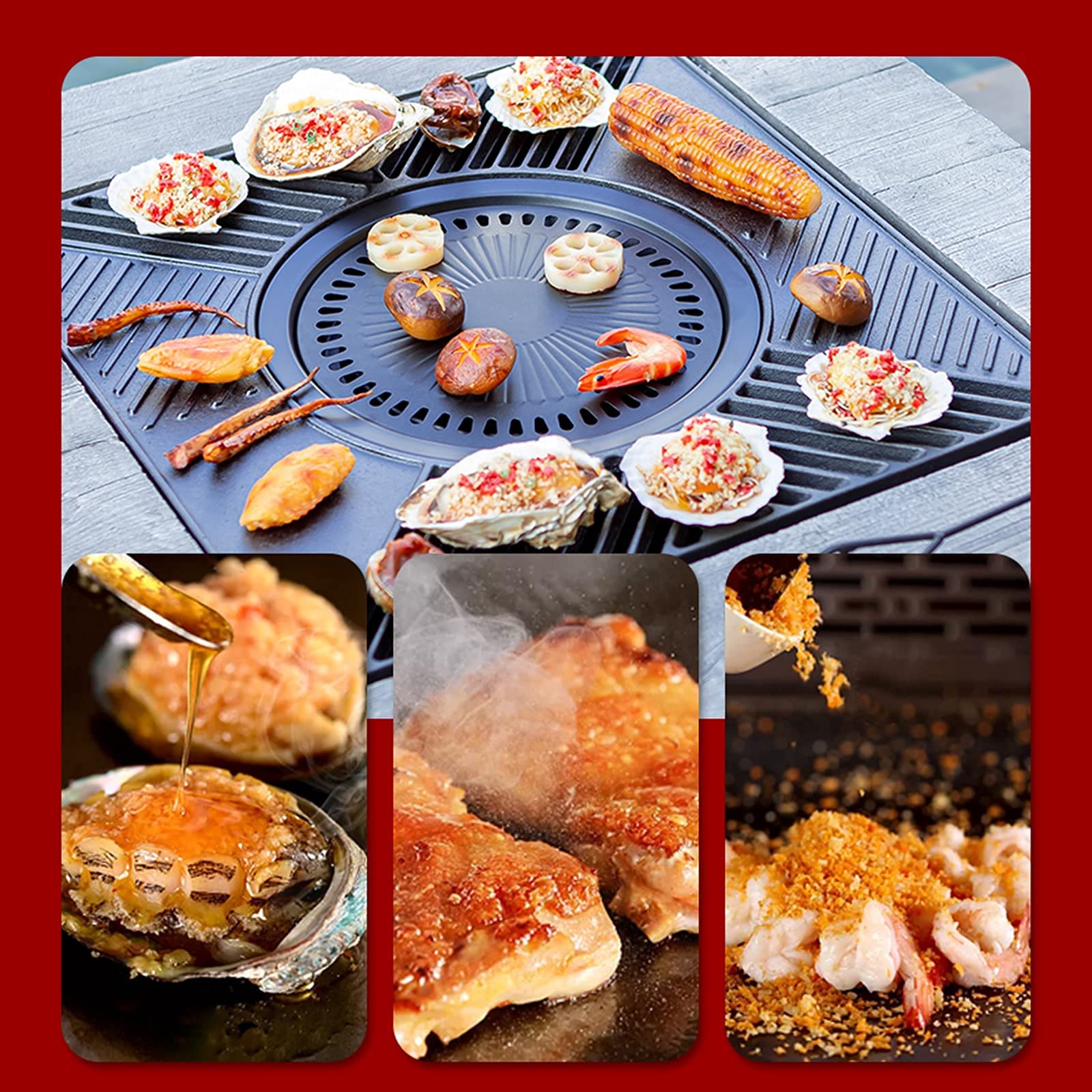 Braciere da Esterno a Legna, con parascintille, attizzatoio per Camino, braciere da Cortile all'aperto, con Set per Barbecue