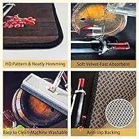 Vista 34 de Alfombras de Cocina Marrón, Alfombras de Microfibra Antideslizantes y Lavables para el Piso de la Cocina, Juego de 2 Piezas de Alfombras Decorativas