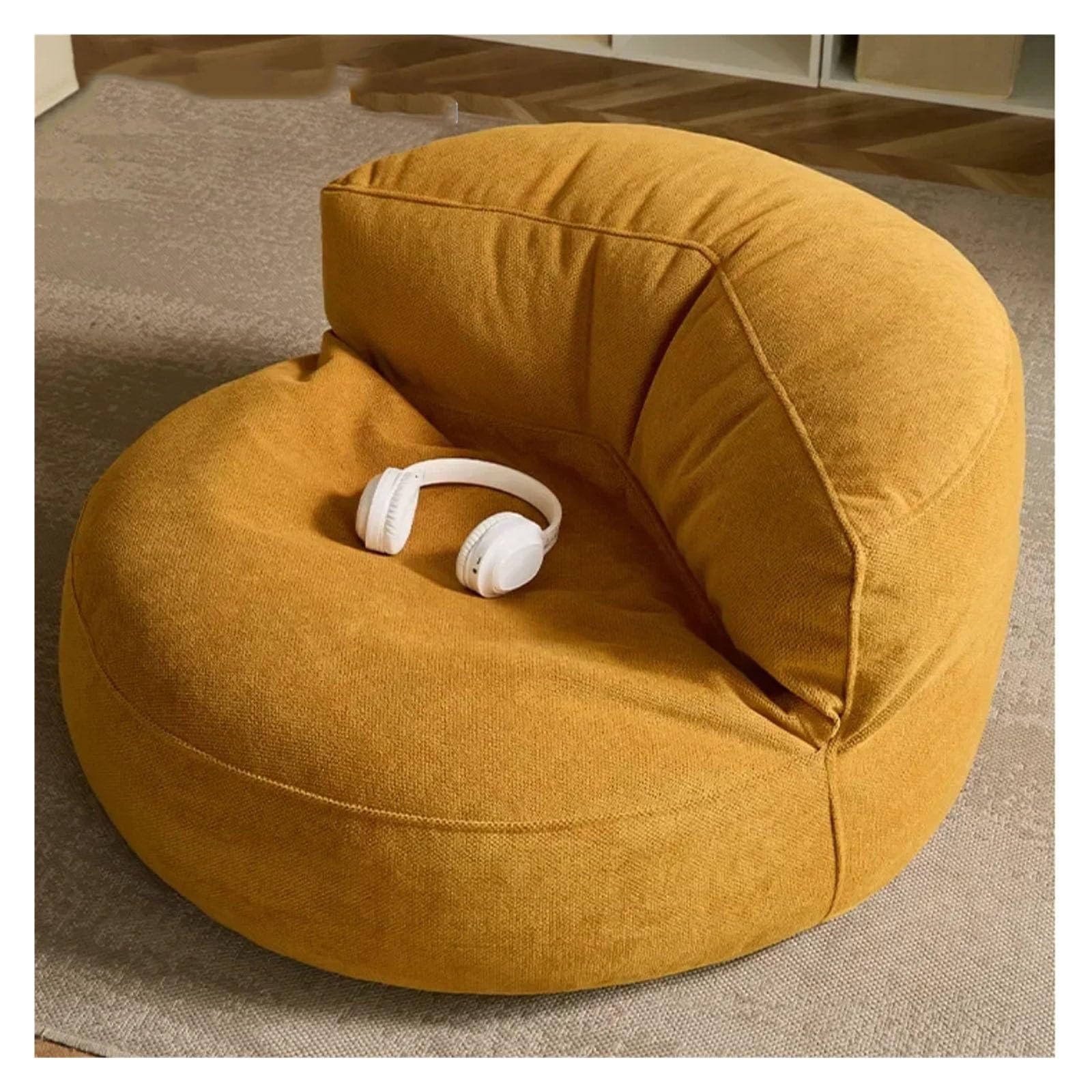 Pouf imbottito con riempitivo Pouf impermeabile Sedia da giardino Spiaggia Piscina Ottomano Divano da salone(Orange-stool)