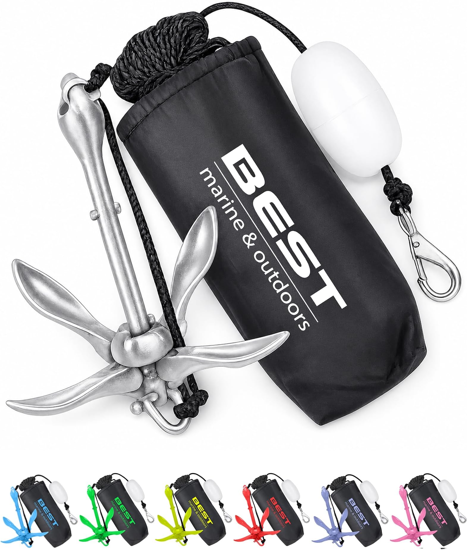 Kayak Anchor, 3.5 LB Folding Anchor System, Paddle Boards, Jet Skis & PWC