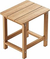 Vista 22 de MXIMU Mesa auxiliar exterior Adirondack de doble capa, mesas laterales exteriores cuadradas resistentes al clima, mesa auxiliar exterior