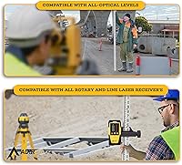 Vista 4 de AdirPro Varilla de Grado de Fibra de Vidrio de 8 Pies – Octavos, Varilla de Nivelación Rectangular Telescópica de 2 Secciones – Anti-reflejo