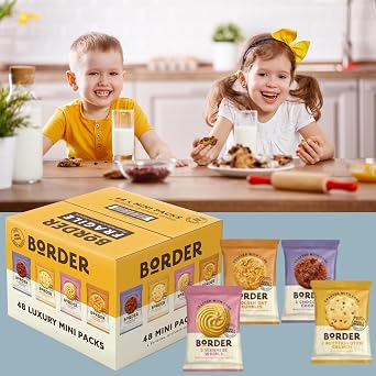 Border Biscuits Snack Box 4 Variety 48 Packs Border Multipack Biscuits - Individually Wrapped - Treat Customers, Guests, or Yourself To The Ideal Bulk Biscuits -Treat Box Snacks Christmas or Birthday