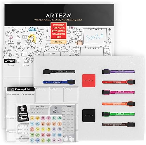 Miniatura 6 de ARTEZA ARTZ-8640 - Tableros magnéticos de mensajes, color blanco (calendario mensual)