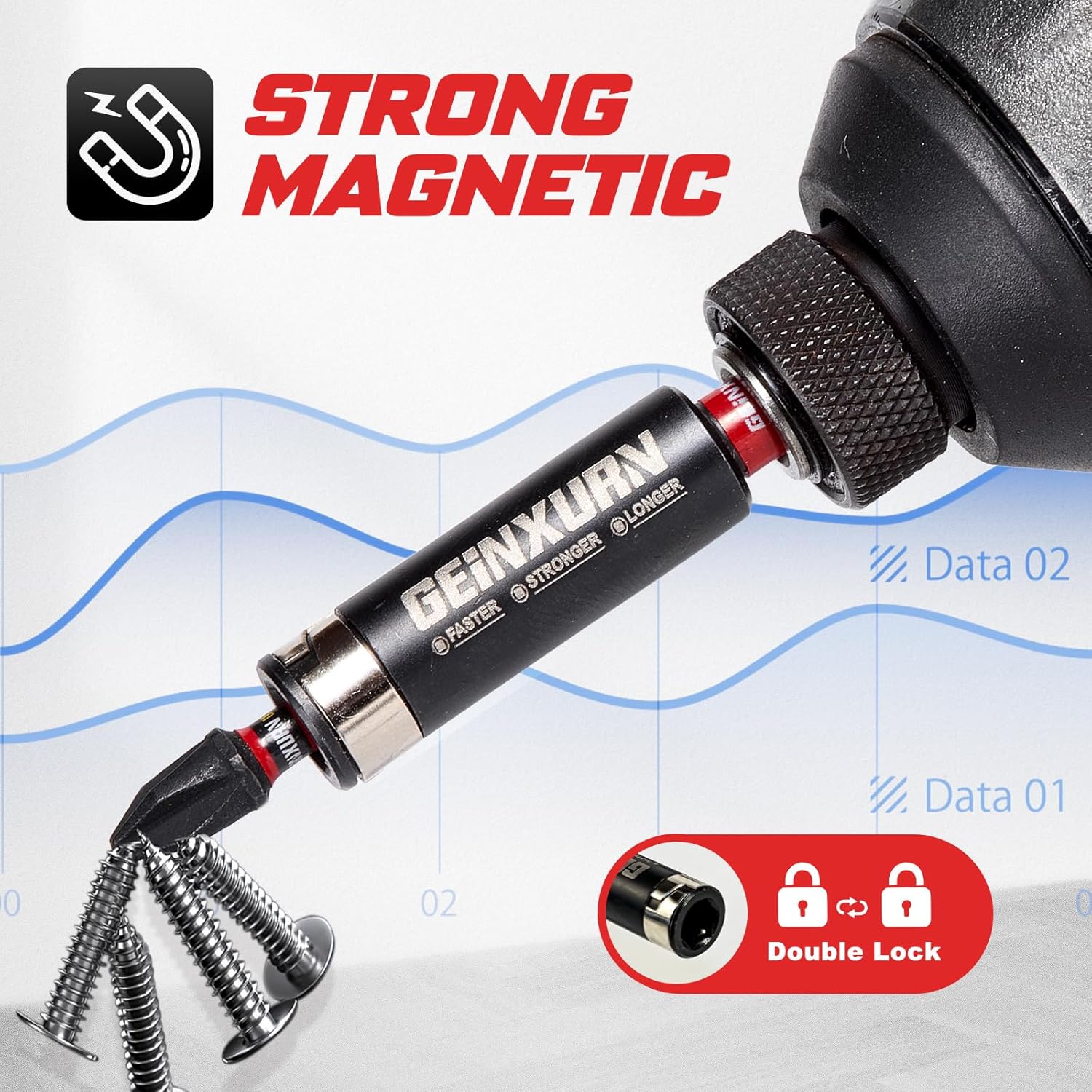 217Pieces Impact Screwdriver Bits Set, S2 Steel 1”/2”/3”/6”Magnetic D2 Phillips/Slotted/Square/Torx/Hex Muliti Bits Tips Set with Impact Bit Holder and Bit Magnetizer/Demagnetizer - Image 5