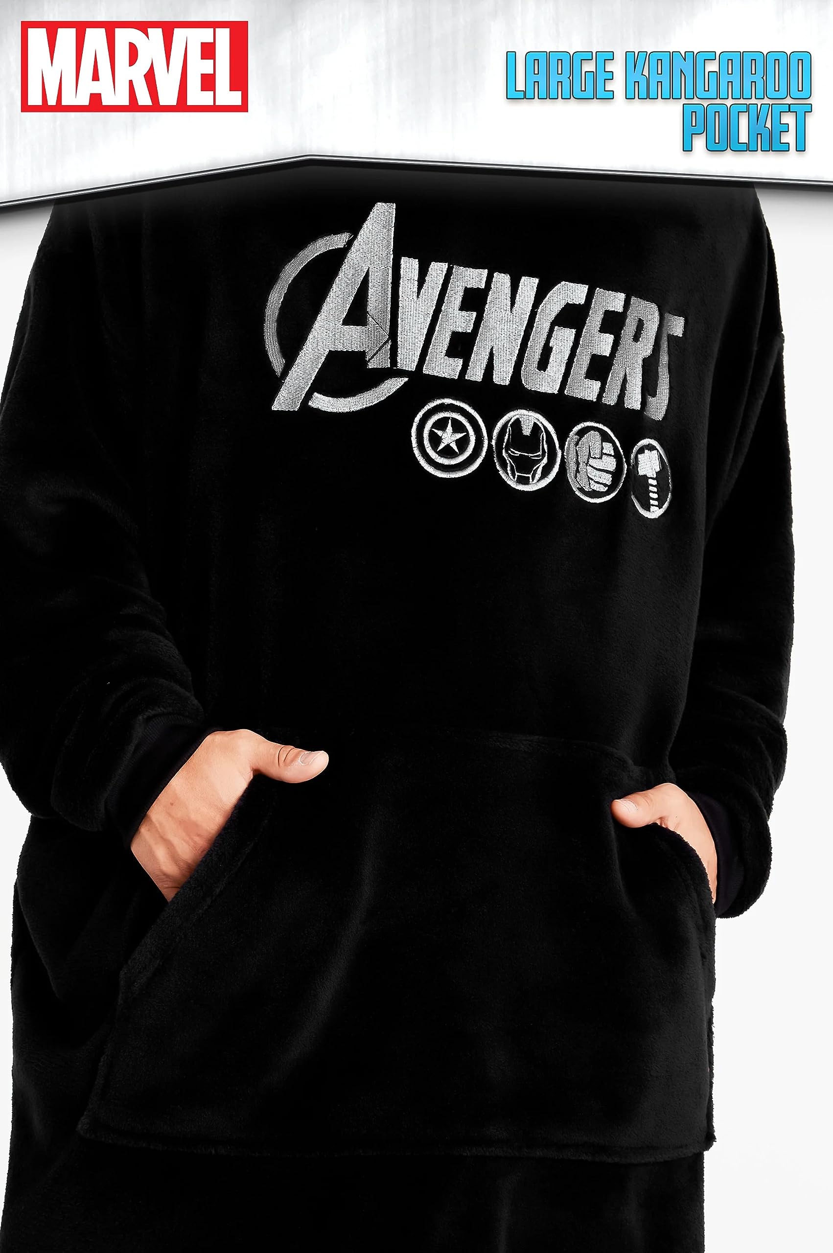 Marvel Felpa Uomo con Cappuccio Felpe Oversize Uomo in Pile Supereroi Avengers Captain America