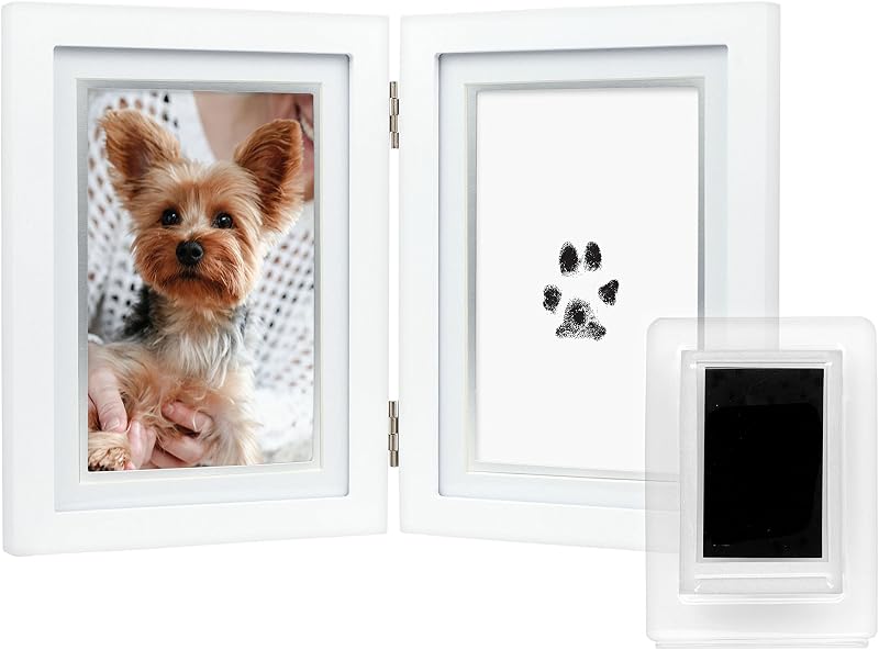 Porta-Retrato de Mesa Memorial para Patas de Cães e Gatos Pearhead com Almofada de Tinta