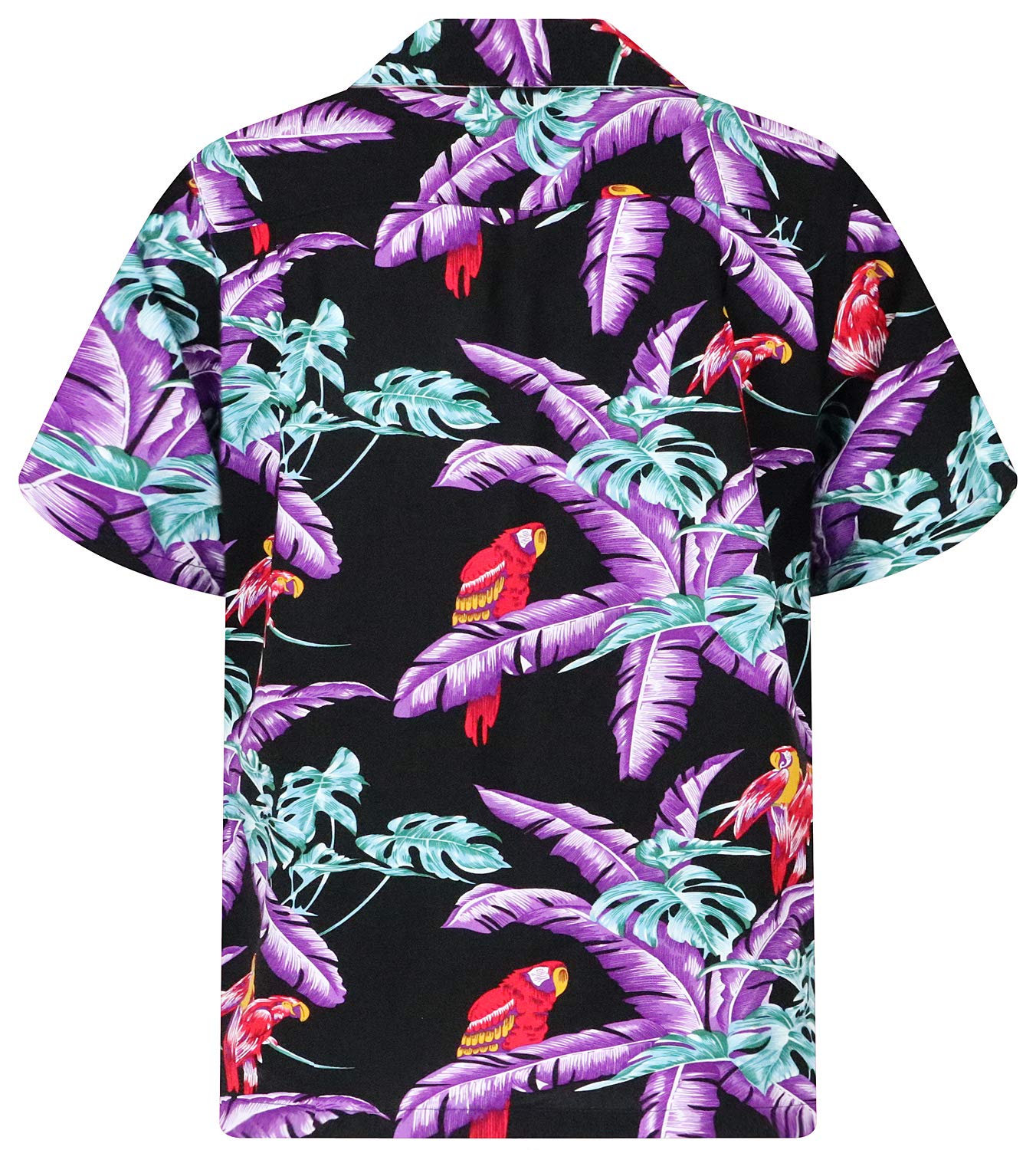 King Kameha Original Paradise Found - Camisa hawaiana para hombre, manga corta, bolsillo frontal, estampado hawaiano Magnum Tom Selleck
