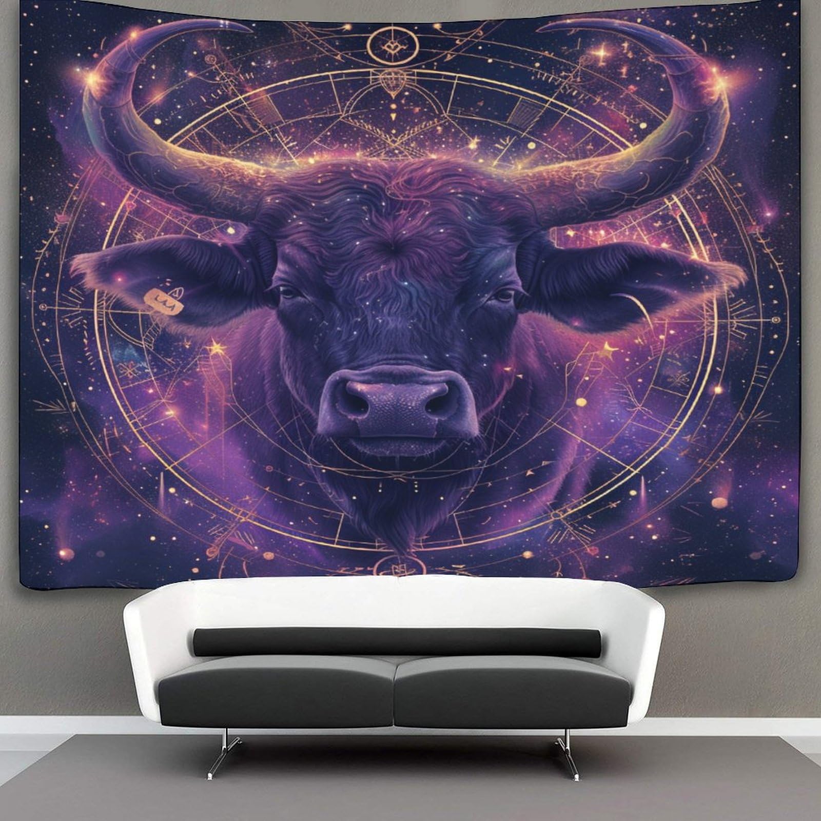 VUDBELAFC 3D Taurus Print Wall Blanket Home Decoration Bedding Poster Wall Art Tapestry Wall Hanging Tapestries Soft Polyester for Unisex Children Bedroom/Living Room/Dorm/Curtain 100cmx150cm