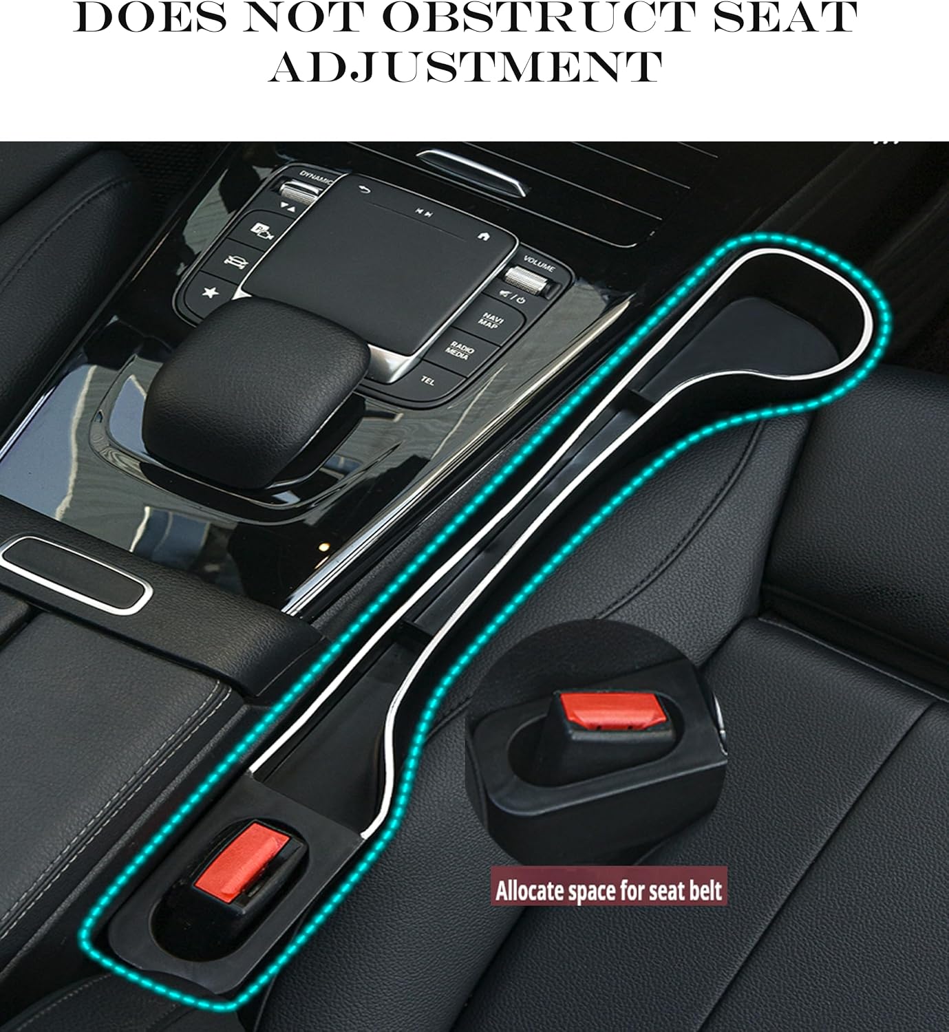 Car Seat Gap Filler Organizer- Upgrade Car Side Seat Gap Filler with Cup Holder and Phone Holder- Car Seat Gap Organizer for Prevent Falling-Seat Gap Storage 2 Pack (2, Black)
