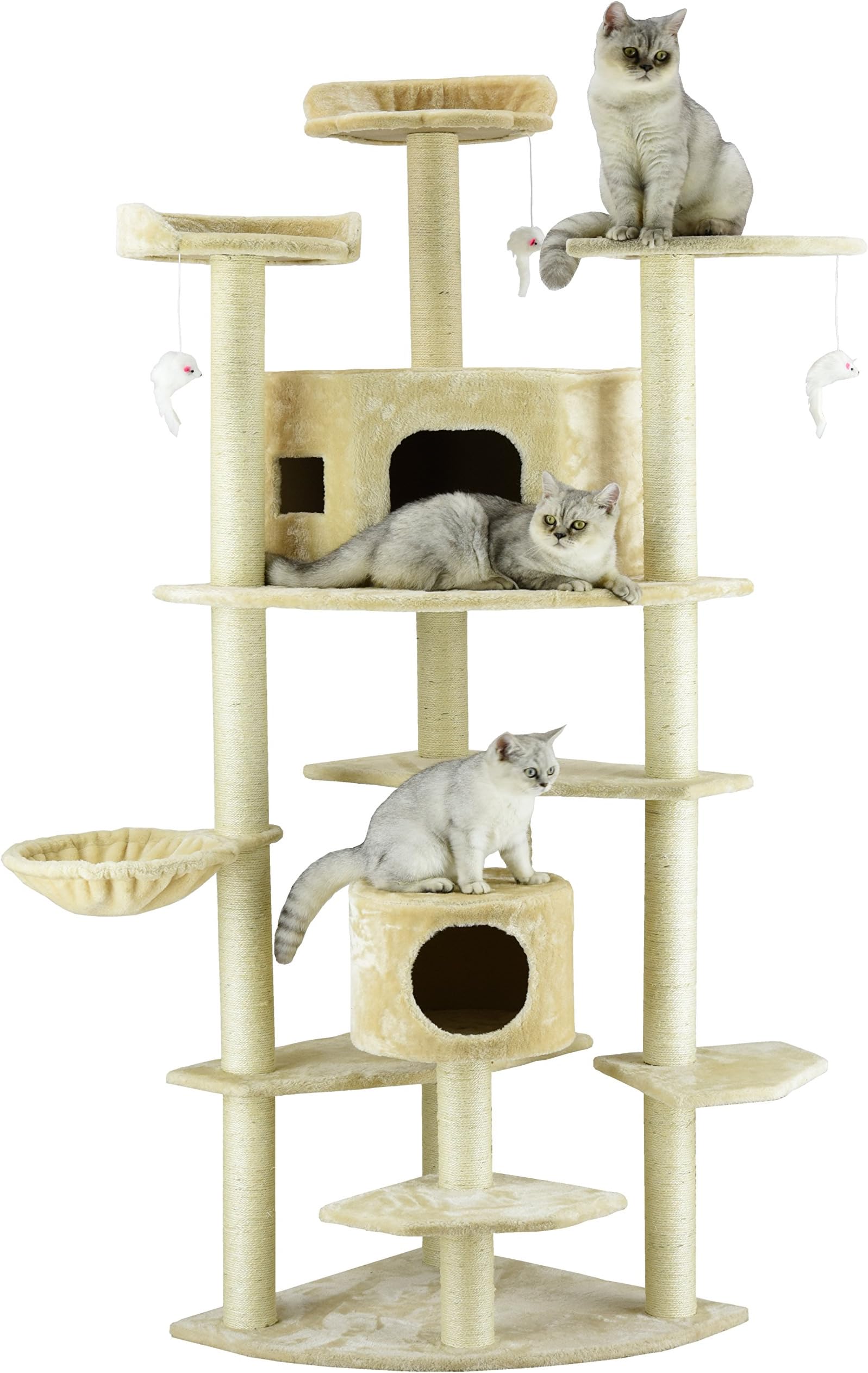 Go Pet Club Cat Tree Condo Bed, Light Beige, F2030,
