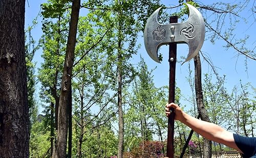 Miniatura 8 de LOOYAR Juguete de espuma de poliuretano vikingo de dos manos de arma de hacha para adultos, juguete para adultos para soldado berserker, disfraz de