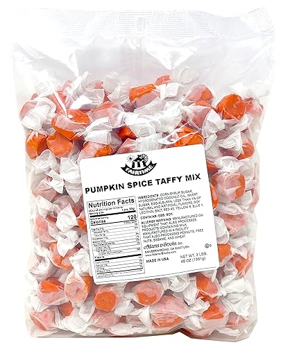 Adams & Brooks Fairtime Taffy Caramelo de especias de calabaza a granel para bufés de caramelo, dulces de Acción de Gracias, dulces a granel,