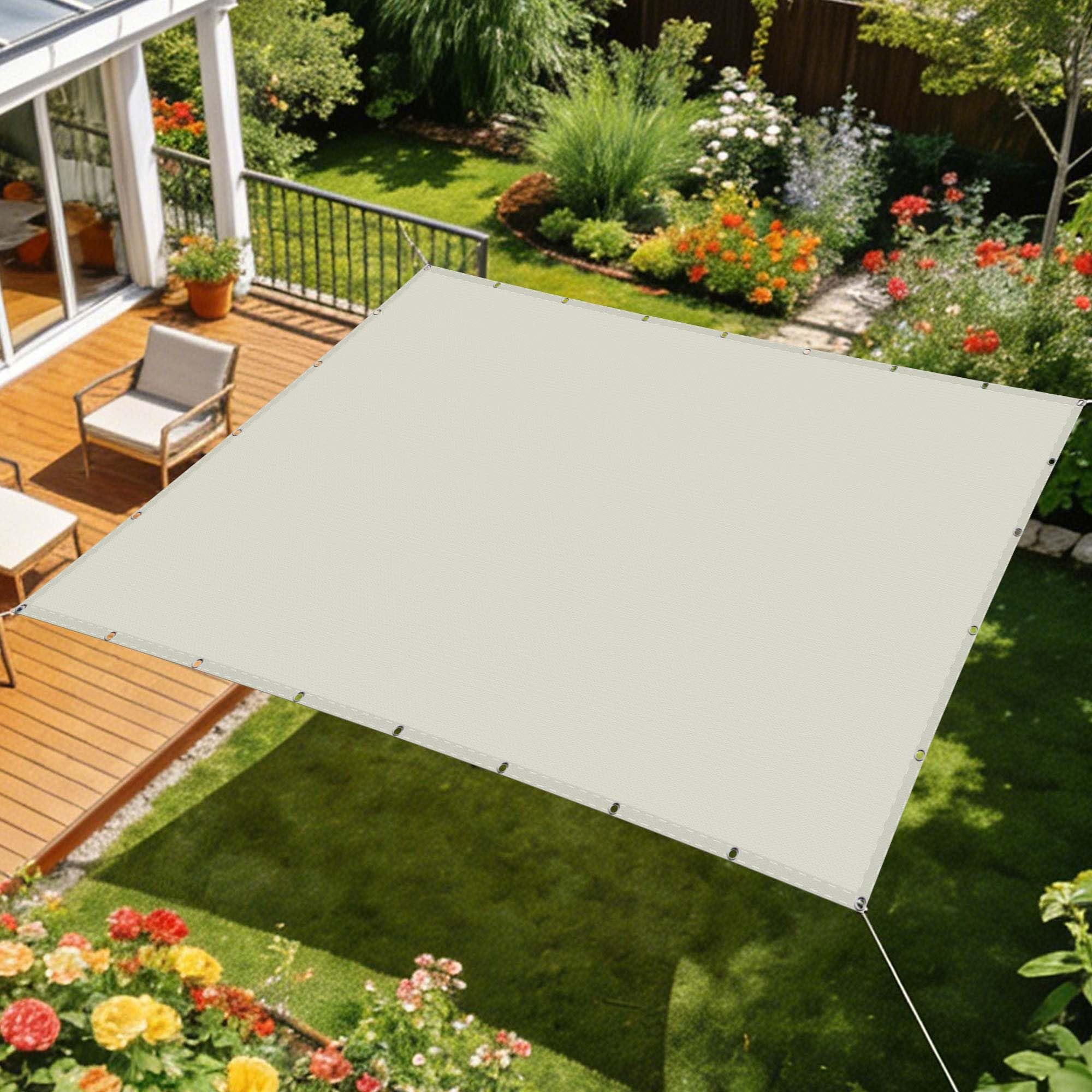 Voile d'ombrage pour patio et balcon extérieur 1.7 x 4 m blanc
