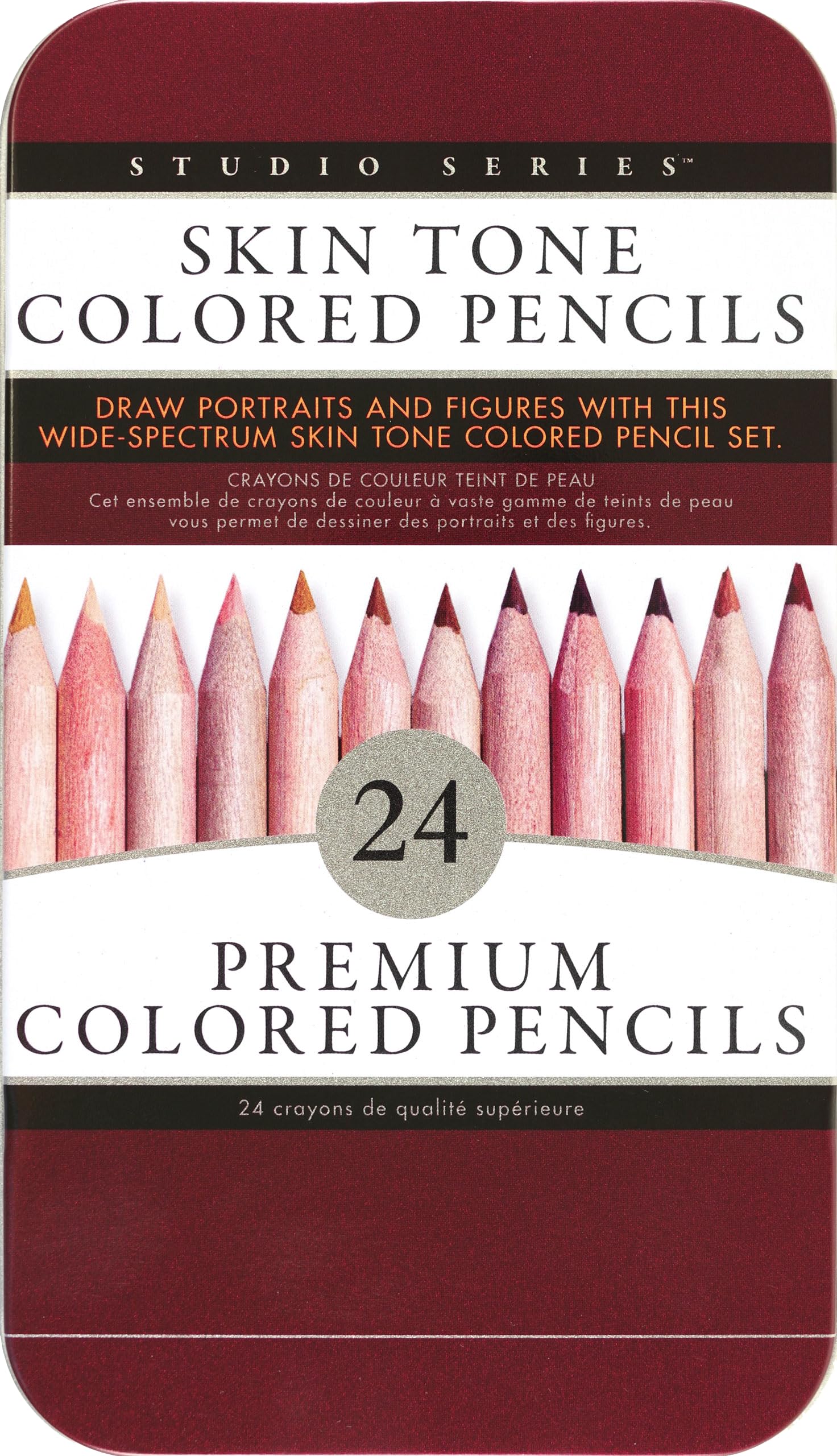 Skin Tone Colored Pencils (24 soft core, high pigment pencils for skin tones and faces)