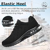 Hanani Chaussures de sécurité Homme Femme Basket de Securite Baskets Chantiers Embout Acier Respirant Chaussures de Travail Légère Amorti Confortable Anti-Perforation Noir 39EU - 5