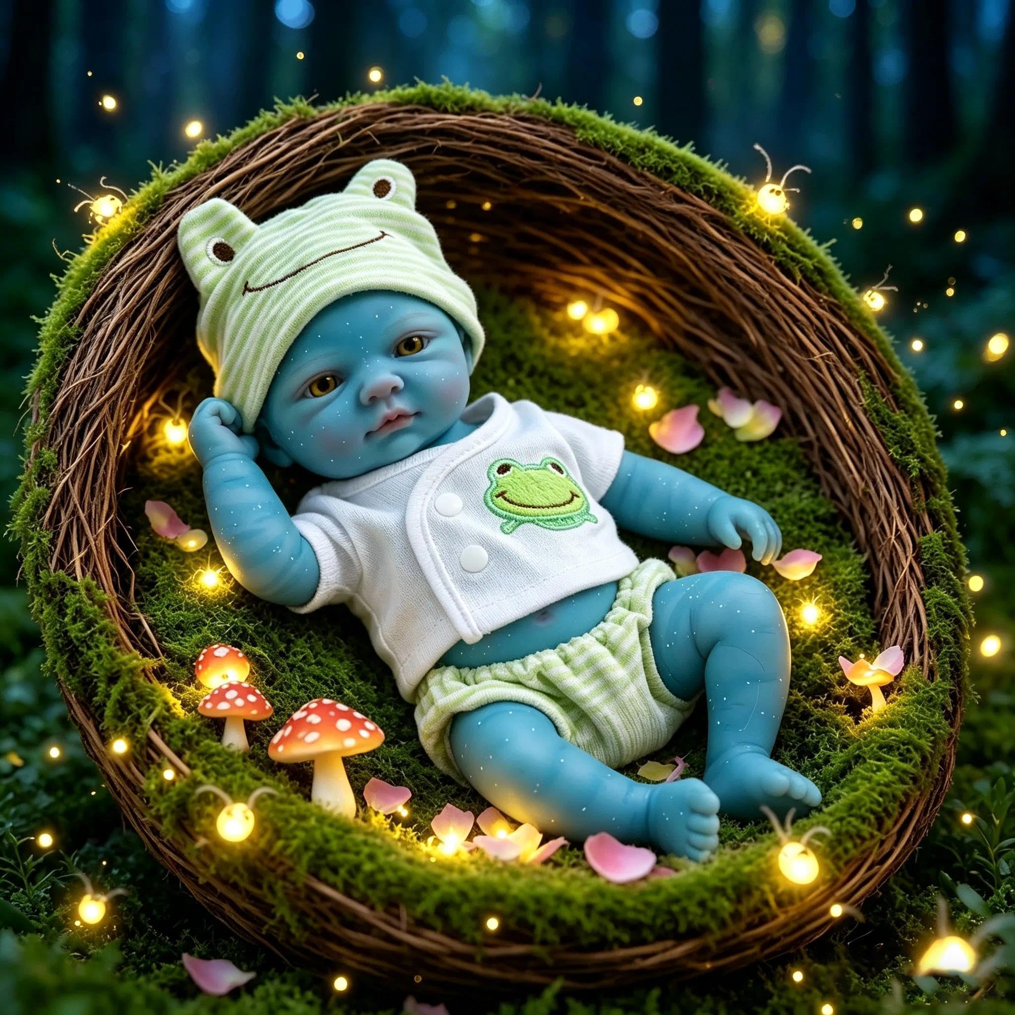 Zero pam Squishy Avatar Full Silicone Reborn Baby Dolls, 12 Inch Avatar Doll Silicone Full Body, Anatomically Correct Realistic Baby Doll Can Open Mouth, Real Life Full-Silicone Dolls For Girls Toys