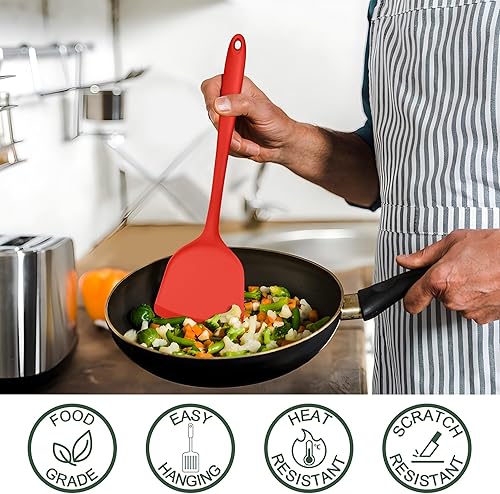 Miniatura 4 de E-far Juego de utensilios de cocina de silicona, 25 piezas de utensilios de cocina con soporte, espátula, espátula, espátula, cucharón, utensilios