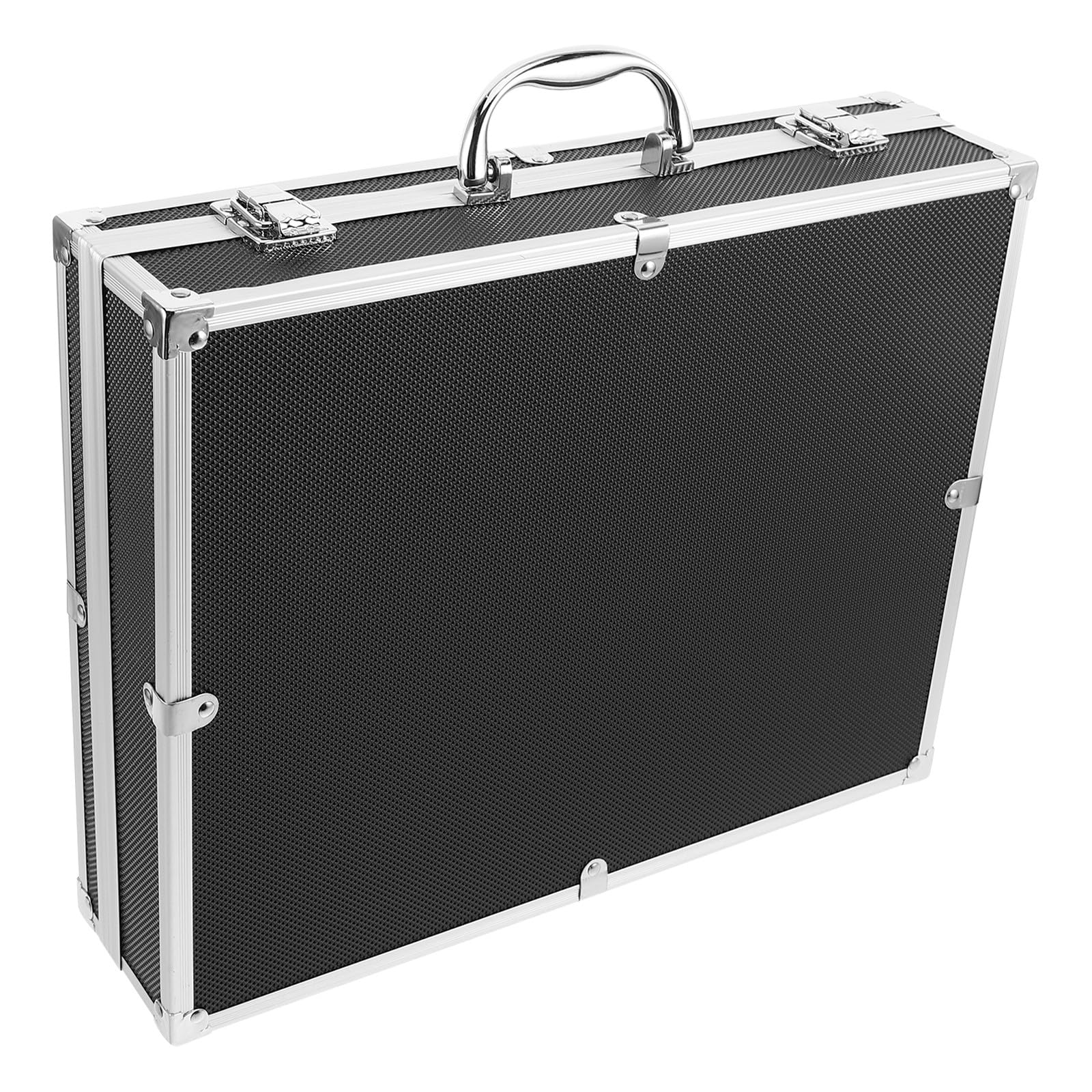 BETOOKY Estuche Rígido de Aleación de Aluminio para Micrófonos con 4 Compartimentos de Espuma, Asa Portátil, Protección contra Impactos, Estuche para Guardar Micrófonos y Accesorios