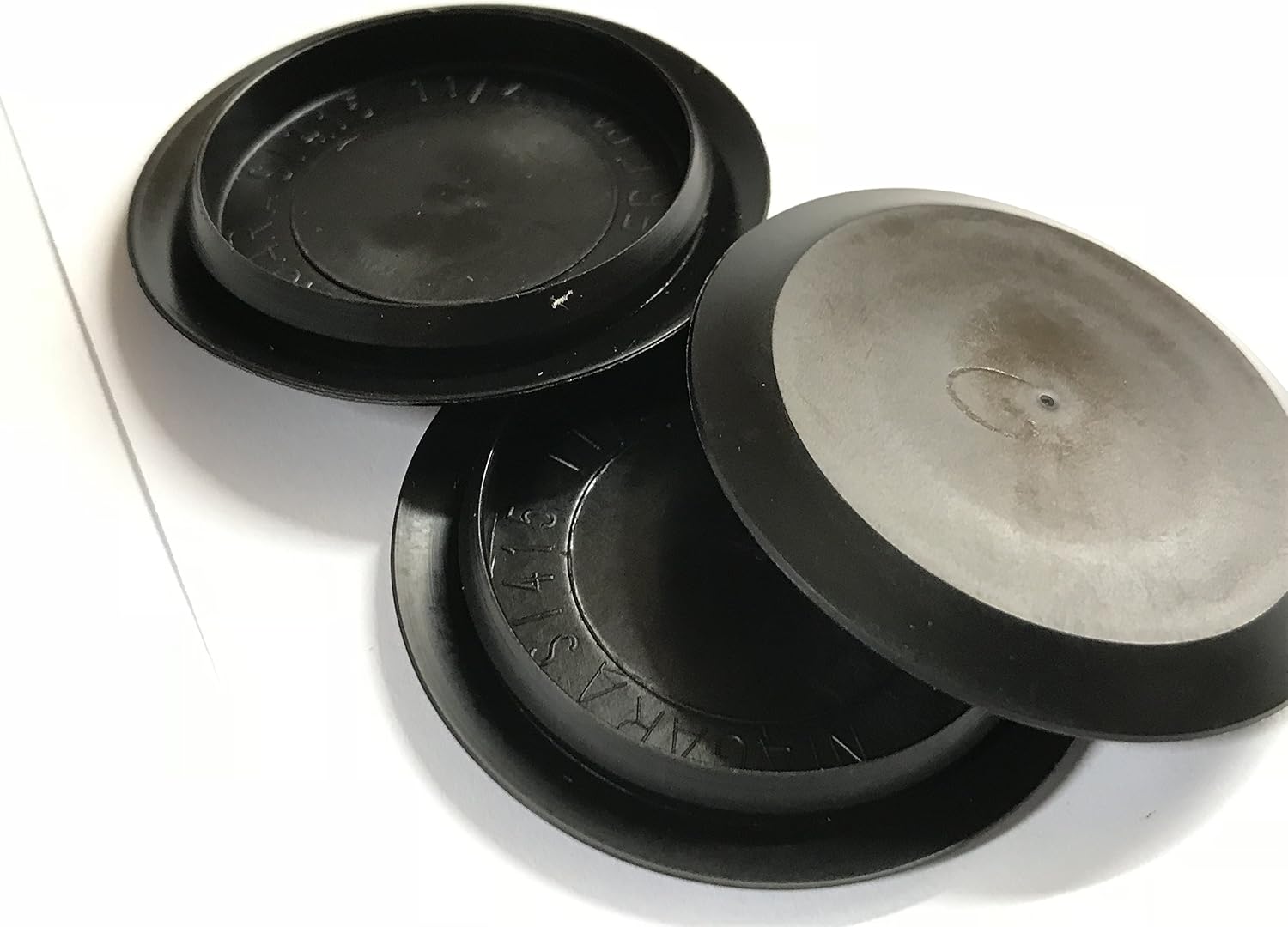 1 1/2" 1.5 inch Flush Mount Black Plastic Body and Sheet Metal Hole Plug Qty 10