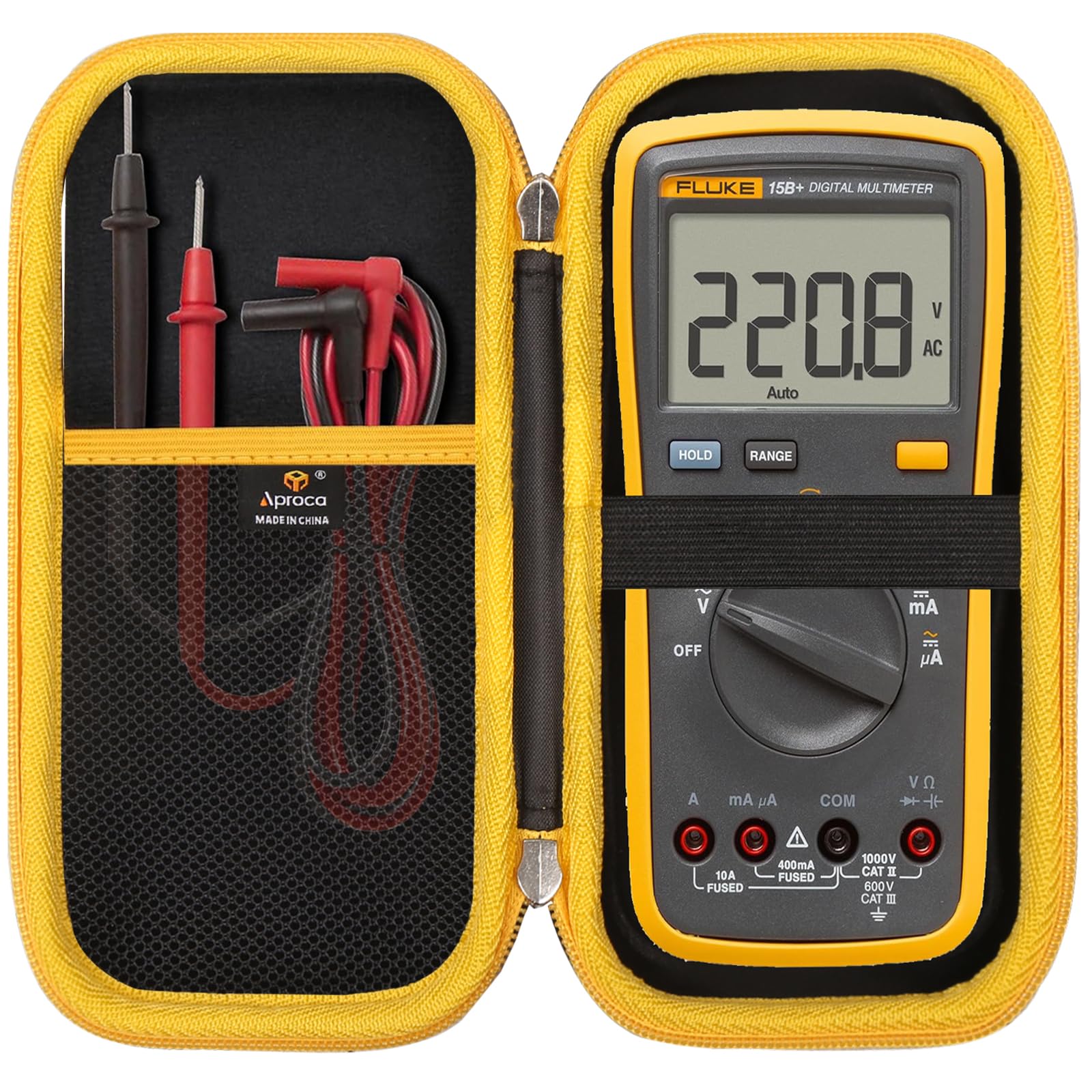 Aproca Portable Hard Storage Case, for Fluke 15B+ / Fluke 17B+ Digital Multimeter and Accessories (Case Only)
