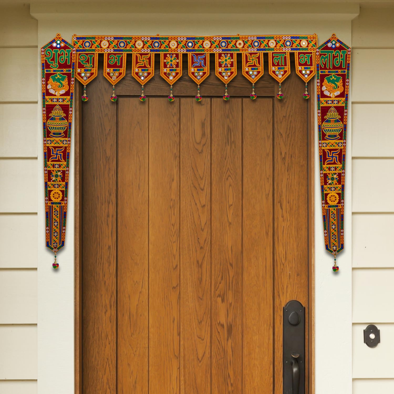 Sypram Productions Subh Labh Traditional Art Handmade Door Bandarwal toran for Home Décor Hangings for Decoration
