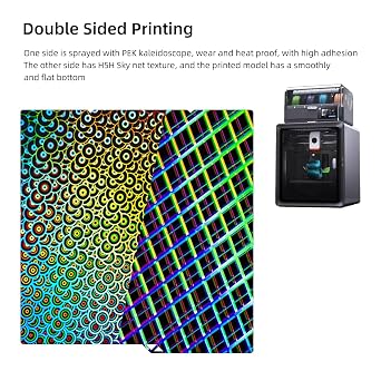 264x276mm Upgraded Build Plate, Kaleidoscope H5H Double Sided Build Sheet,Cold Low Temperature Build Plate Suitable for Kobra S1 3D Pritner