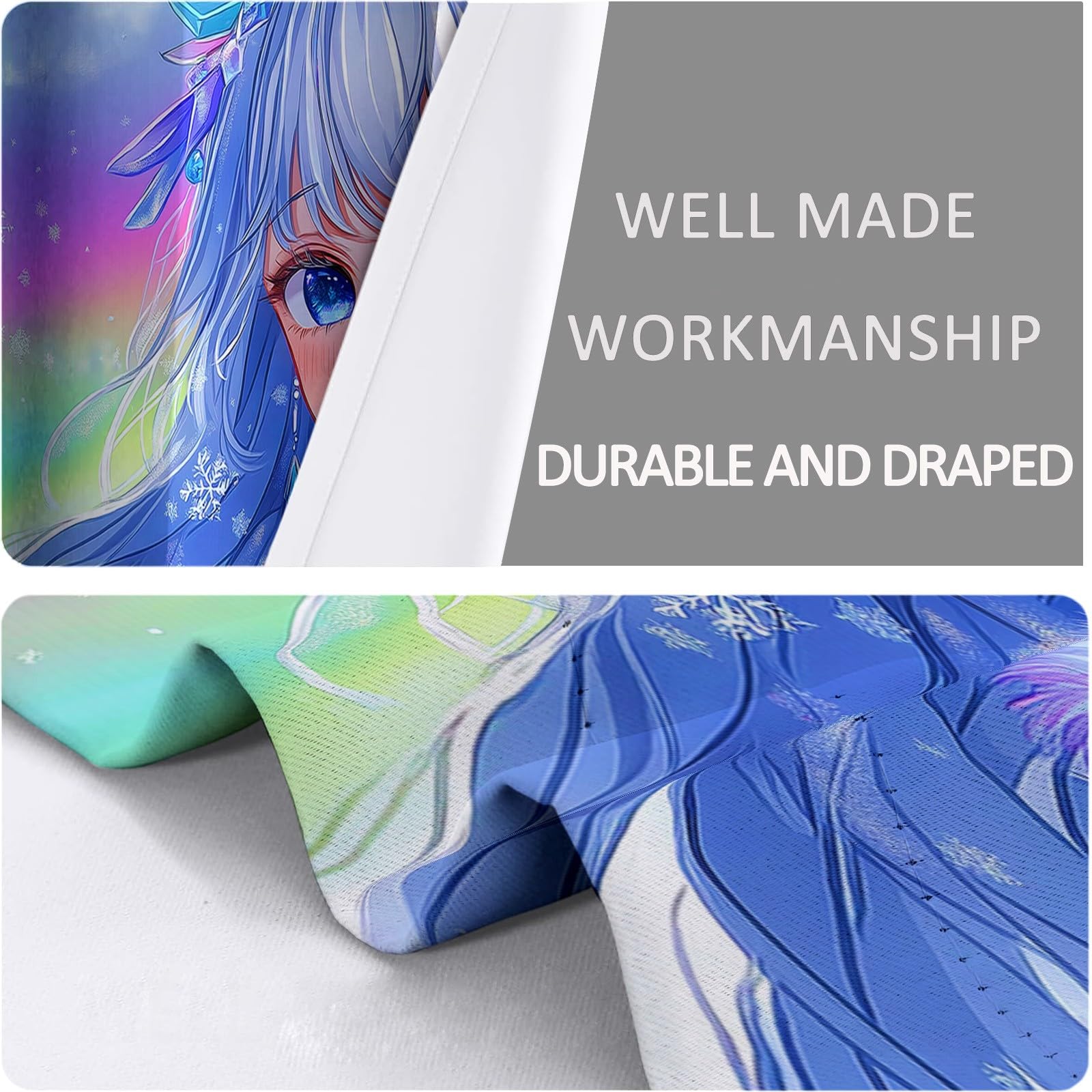 Vorhänge Blickdicht Verdunklungsvorhänge Thermovorhang 2er Set 215 x 110 cm, Verträumte Sternenhimmel Mädchen Ist Süß ichtundurchlässige Vorhang mit Ösen für Schlafzimmer Geräuschreduzierung, Blau