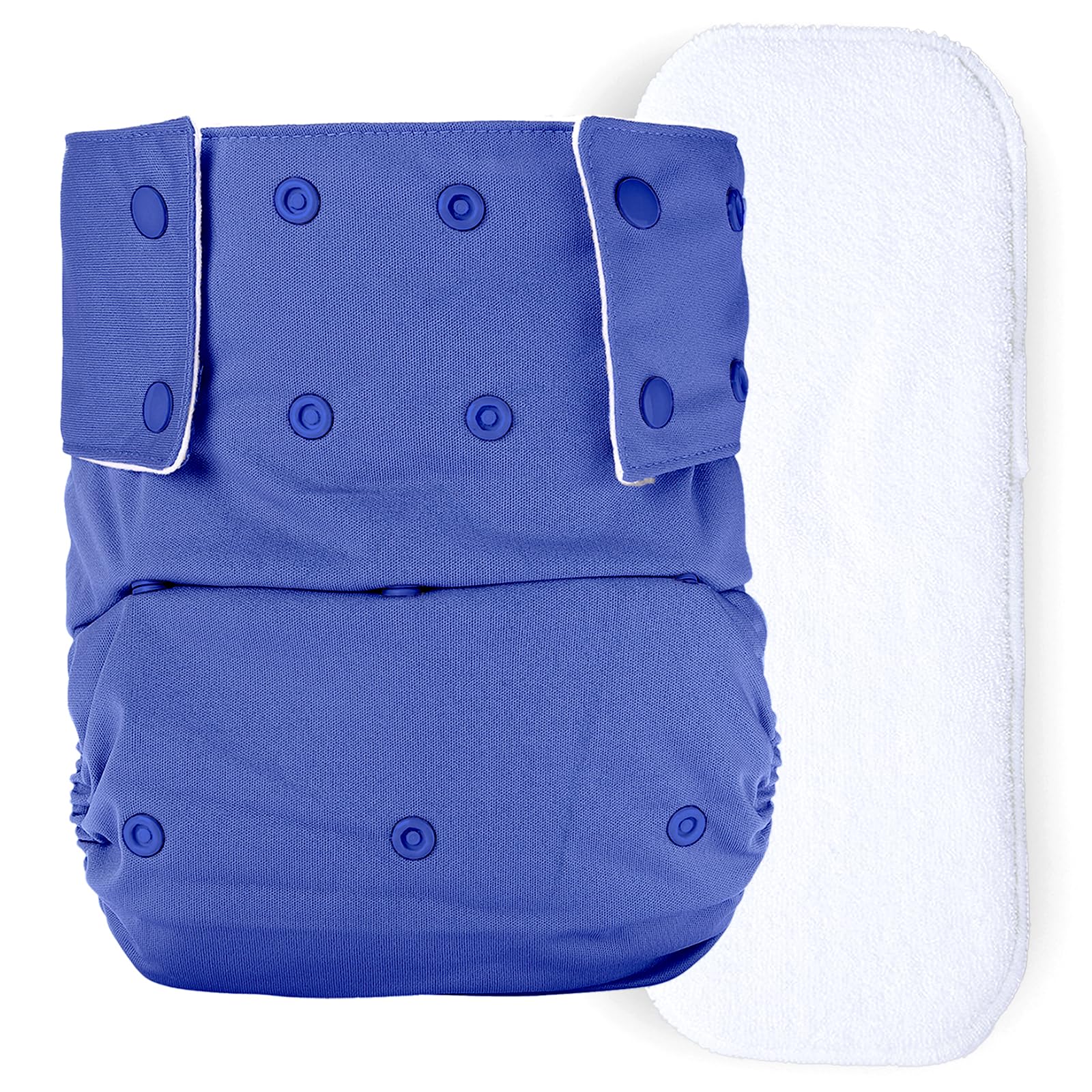Bumberry Reusable Cloth Diaper For Adults "SML" (Waist Size 28-36 inch) Senior Washable for Older Men & Women with 1 Wet Free Four Layer Inserts for Day & Night Incontinence & Bedwetting, (Deep Blue)