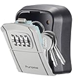 Puroma Key Lock Box Combination Lockbox Wall-Mounted Key Storage Box for House Keys, Resettable Code Safe Security Lock Box for Home, Office, Garage, Apartment Spare Key Storage (1 Pack, Grey)