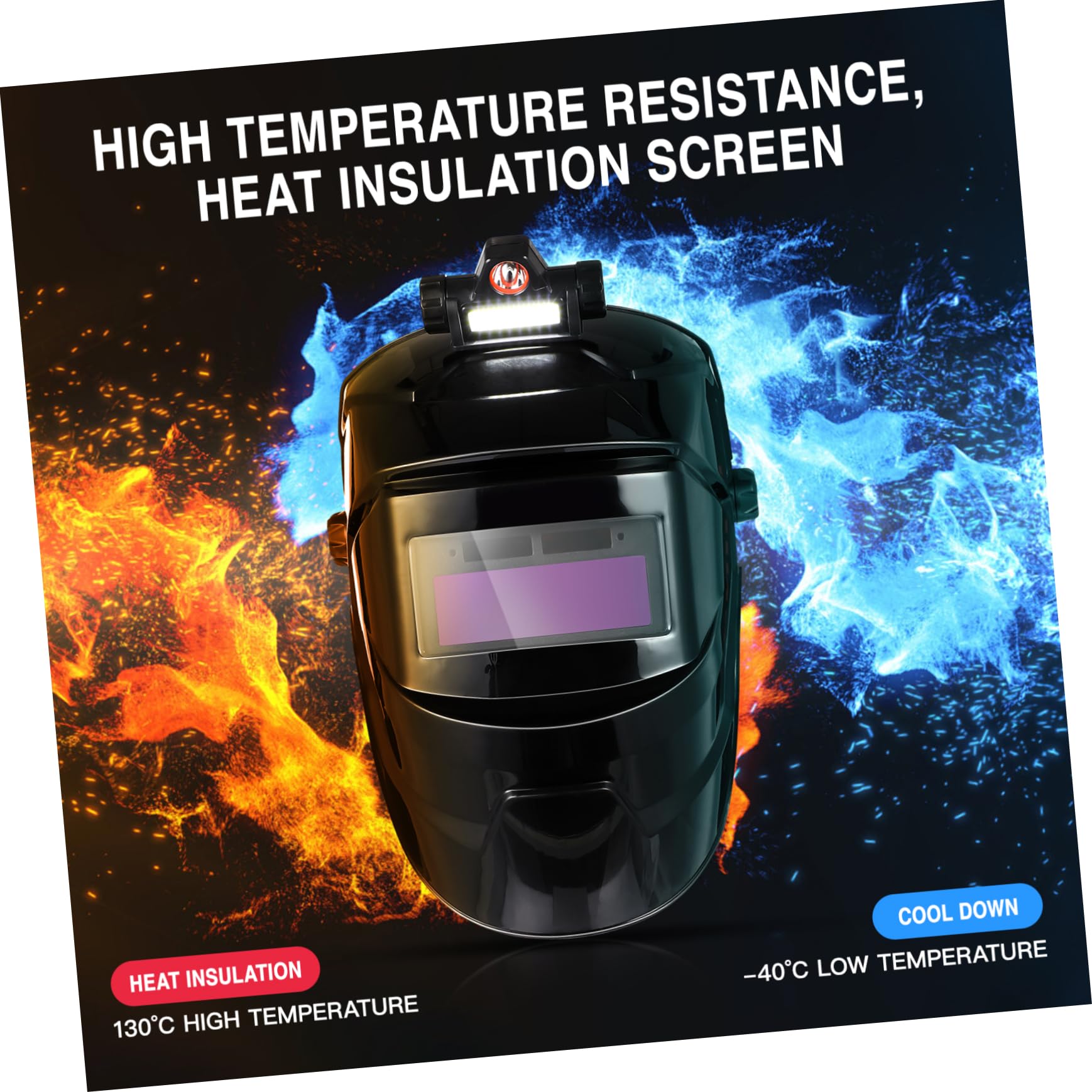 Maschera Protettiva per Saldatura Automatica 1116, Pp Nera | Schermo Ampio, Regolazione a Manopola, Oscuramento 8 Livelli, per Saldatura e Carbon Arc Gouging