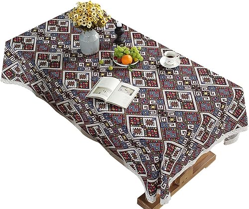 NIKKHO Tablecloths, Retro Square Sun Lace Tablecloth Furniture Dustproof Cover Coffee Dining Table Desk Decoration Table Cloth Manteles (Color