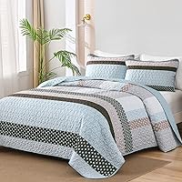 Vista 20 de WONGS BEDDING Juego de edredón gris tamaño King, juego de edredón de rayas bohemias de 3 piezas, juego de edredón acolchado bohemio de microfibra