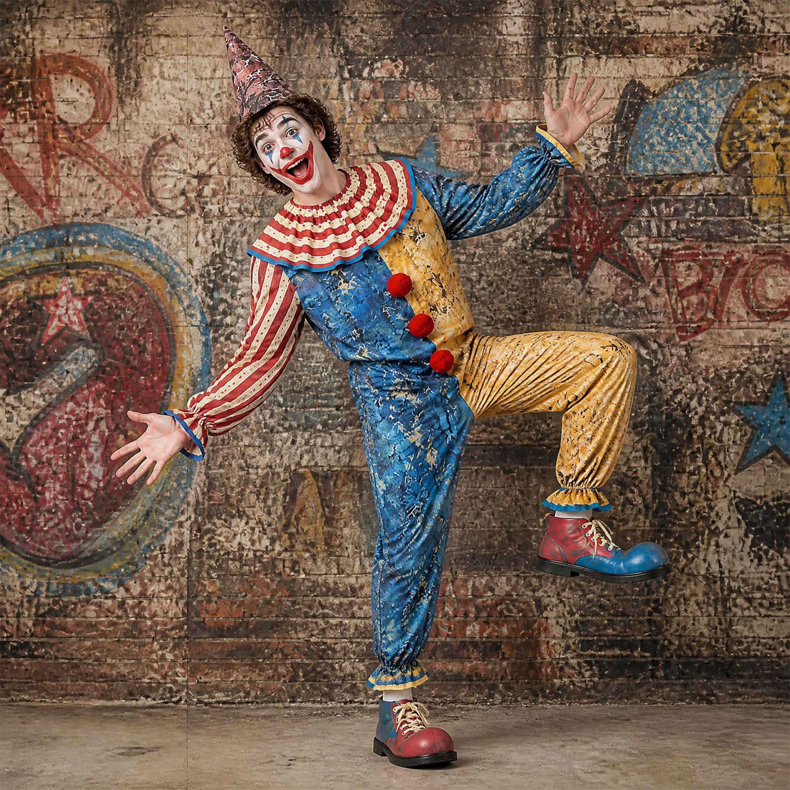 Vestito Pagliaccio Adulto Spettacoli Teatrali Cosplay Elegante Abito Corte
