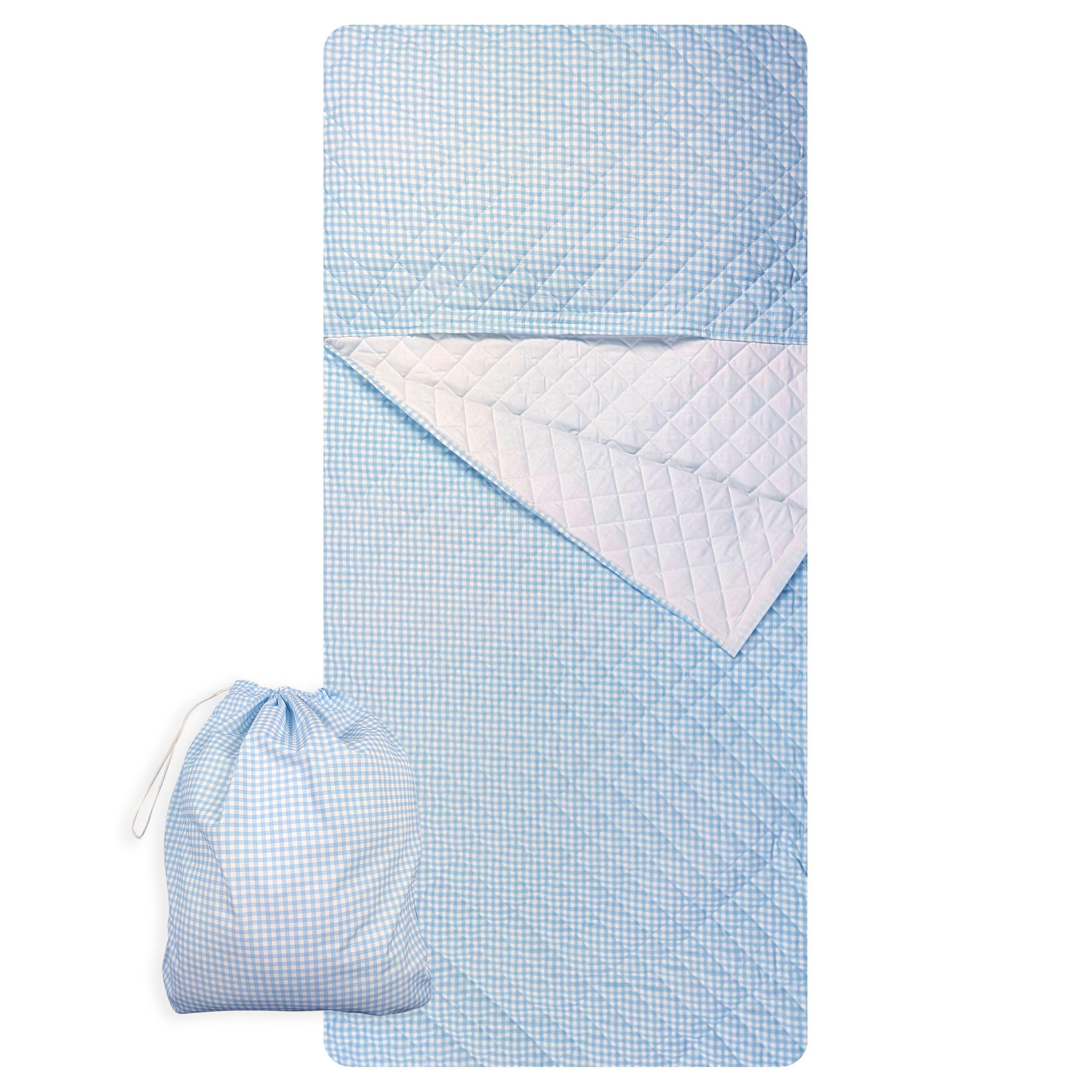 Panini Tessuti Saco de Dormir y Saco de guardería para bebés de 2 a 6 años - Tejido Acolchado 100% algodón, para Dormir en la guardería y en casa - Made in Italy (Saco de Dormir Cuadrados Azules