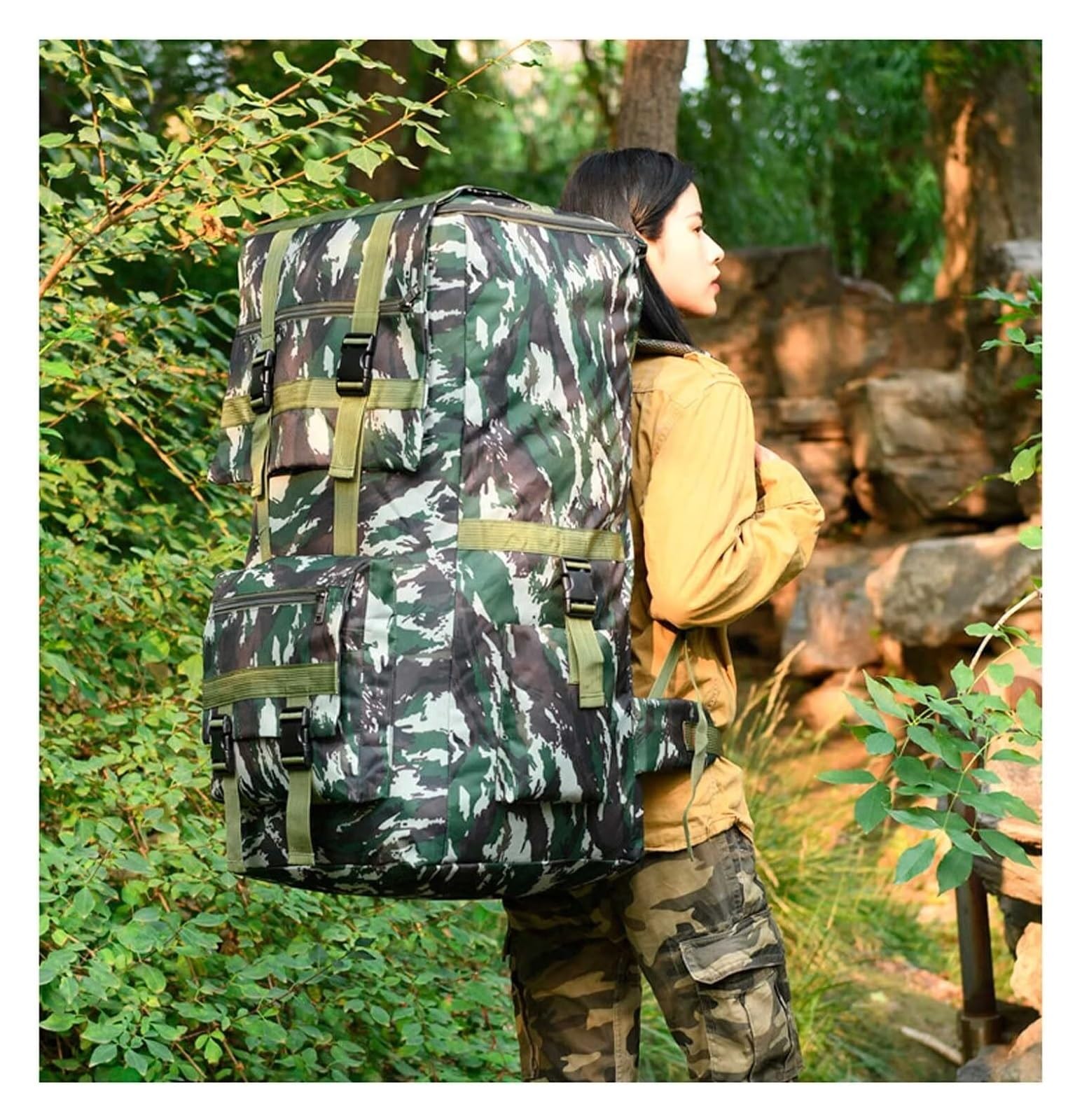 Plecak Turystyczny Plecak Trekkingowy Plecak Outdoorowy FLYIFE, Lekki, Oddychający O Dużej Pojemności 120 L, Wielofunkcyjny, Wodoodporny, Codzienny Plecak Trekkingowy Kempingowy, Plecak Turystyczny, M
